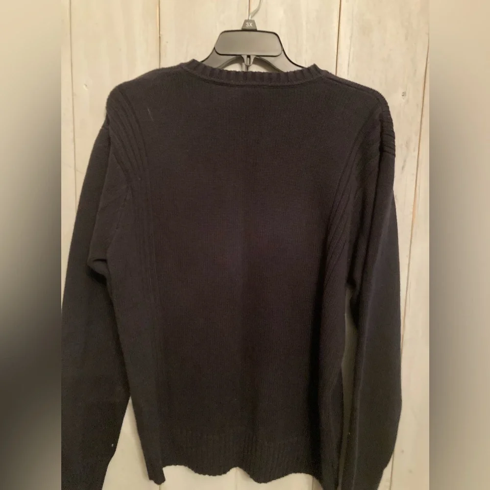 Polo Ralph Lauren RL Jeans Company Logo Men's Large V‎ Neck Sweater Cotton Black